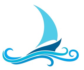 Sailing vessel with a wave. 