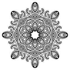 Vector henna tatoo mandala. Mehndi style.
