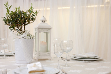 wedding table with flowers