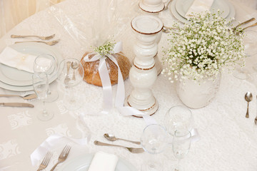 wedding table with flowers