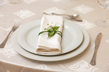 wedding table with flowers