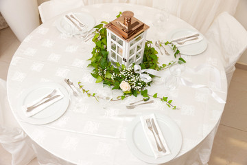 wedding table with flowers