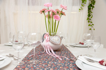 wedding table with flowers