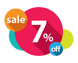 7% discount logo colorful circles