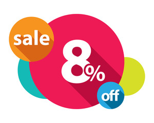 8% discount logo colorful circles