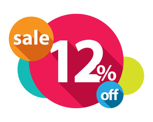 12% discount logo colorful circles
