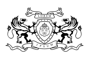 Heraldry griffin logo