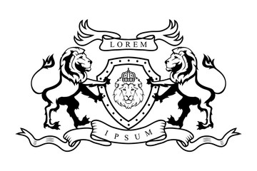 Heraldry lion logo