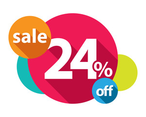 24% discount logo colorful circles