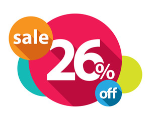 26% discount logo colorful circles