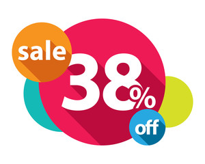 38% discount logo colorful circles