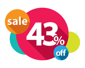 43% discount logo colorful circles