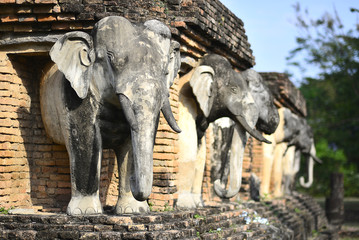 Fototapeta premium Sukhothai historical park, the old town of Thailand