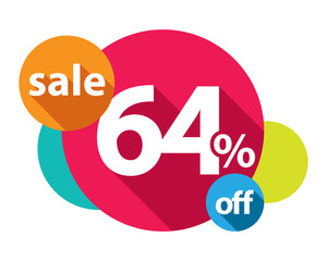 64% discount logo colorful circles
