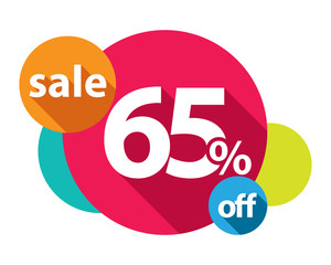 65% discount logo colorful circles