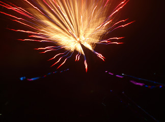 Fireworks Trails with a Blurred Zoom Lens Effect