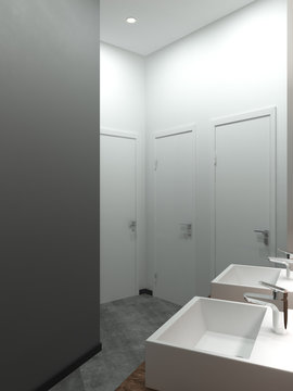 Bathroom modern loft style, 3D render