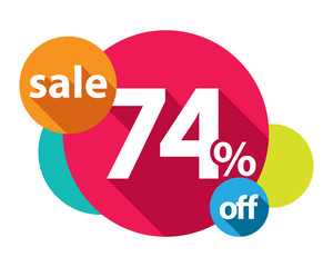 74% discount logo colorful circles