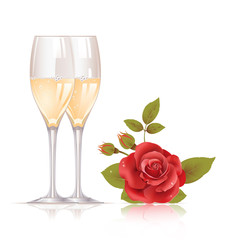 Invitation card with flower