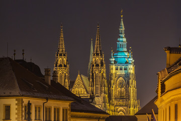 Fototapeta na wymiar Towers of St. Vitus cathedral.