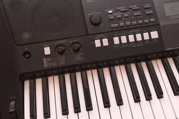 Fototapeta na wymiar Keys electronic musical instrument close-up. Music