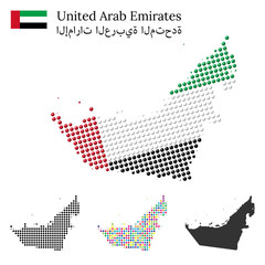 United Arab Emirated flag and maps
