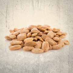 Almonds over white