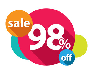 98% discount logo colorful circles