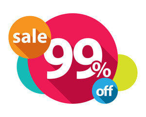 99% discount logo colorful circles