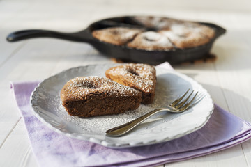 Cherry cake with whipped cream
