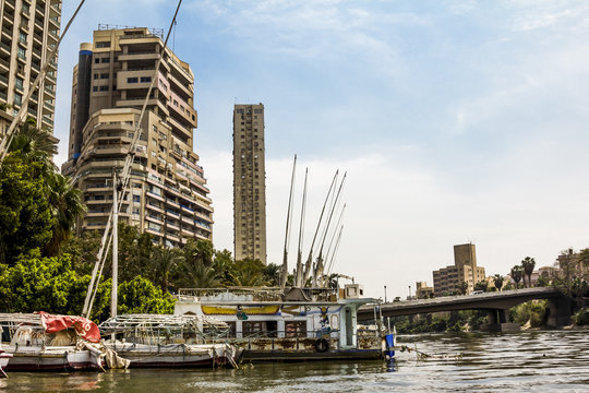 The house on the Quays on the river Nile in Cairo.Egypt