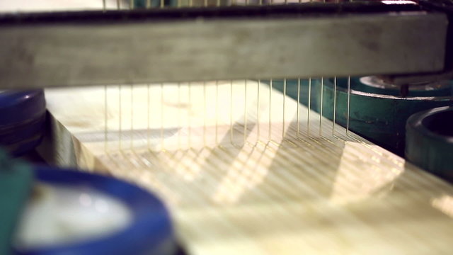 Close-up of adhesive applied to timber