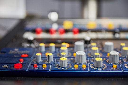 Knobs on mixing console