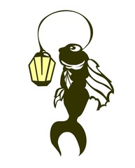 Fish with lamp vector
