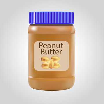 Peanut butter. Detailed Vector Icon isolated on white background. Series of food and drink and ingredients for cooking.....
