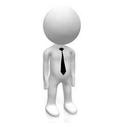 3D unhappy chartoon character