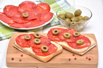 Sandwich with chorizo