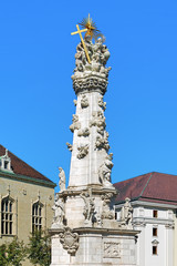 Fototapeta na wymiar Holy Trinity Column in Buda's Castle District of Budapest, Hungary