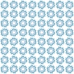 Symmetrical seamless blue floral pattern, cool pastel colors. Design element, wrapping paper, background, vector