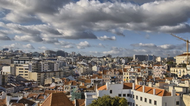 Pan view of Lisbon city