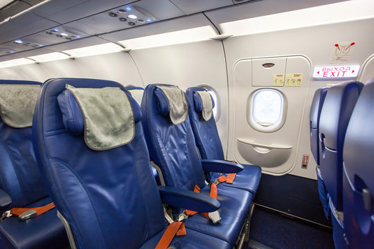 Passengers airplane interior