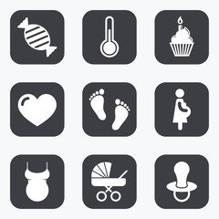 Pregnancy, maternity and baby care icons.