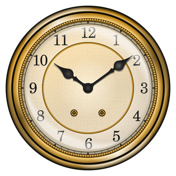 Antique clock isolated on white vector