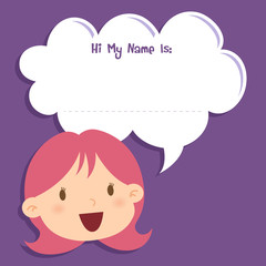 Little Girl Face With Blank Speech Bubble