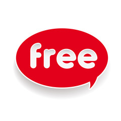 Free red label speech bubble