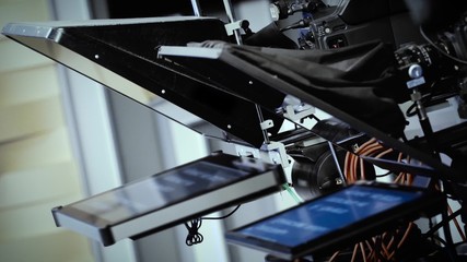 TV professional digital video camera with teleprompter