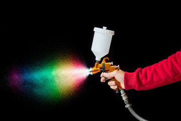 airbrush paint sprayer isolated on black