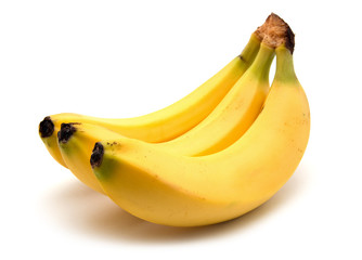 Bananas on a white background