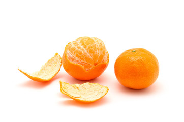 tangerine or mandarin fruit isolated on white background;