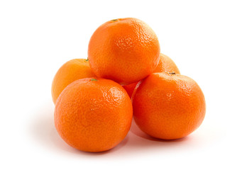 tangerine or mandarin fruit isolated on white background